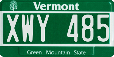 VT license plate XWY485
