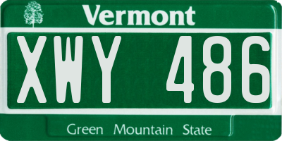 VT license plate XWY486