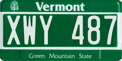 VT license plate XWY487