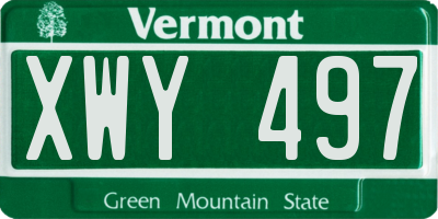 VT license plate XWY497