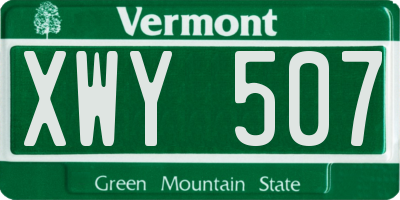 VT license plate XWY507