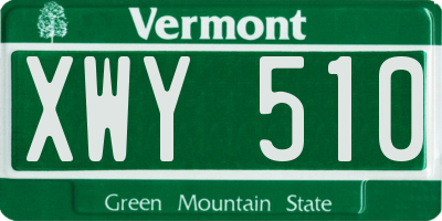 VT license plate XWY510