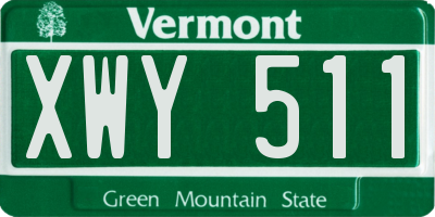 VT license plate XWY511