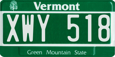 VT license plate XWY518