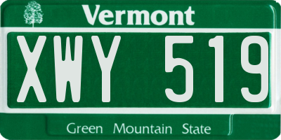 VT license plate XWY519