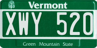 VT license plate XWY520