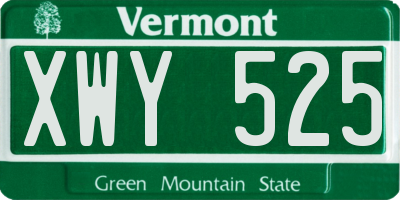 VT license plate XWY525
