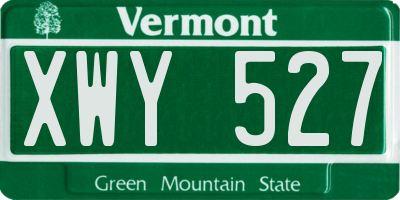 VT license plate XWY527