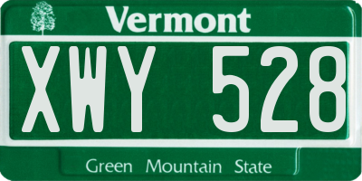 VT license plate XWY528