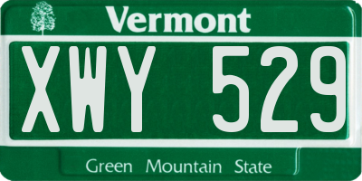 VT license plate XWY529