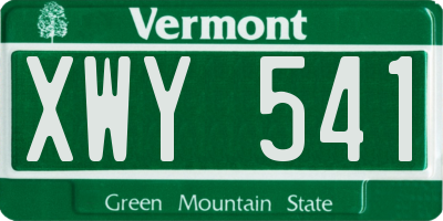 VT license plate XWY541