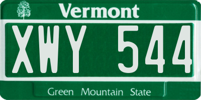 VT license plate XWY544
