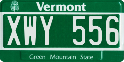 VT license plate XWY556