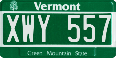 VT license plate XWY557