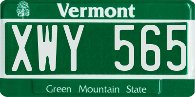 VT license plate XWY565