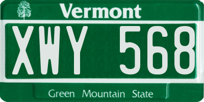 VT license plate XWY568