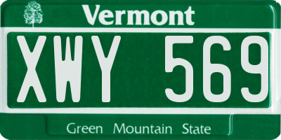 VT license plate XWY569