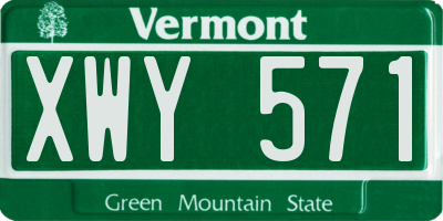 VT license plate XWY571