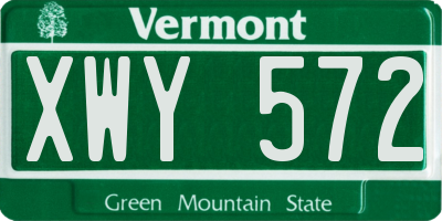 VT license plate XWY572