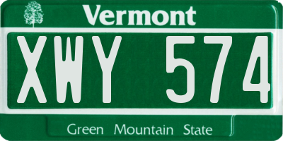 VT license plate XWY574
