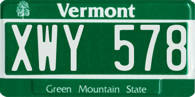 VT license plate XWY578