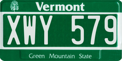 VT license plate XWY579