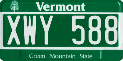 VT license plate XWY588