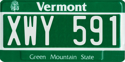 VT license plate XWY591