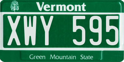 VT license plate XWY595