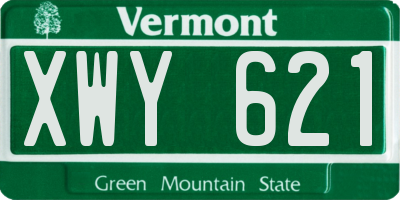 VT license plate XWY621