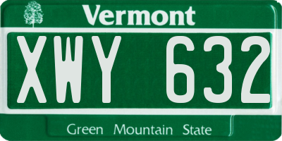 VT license plate XWY632