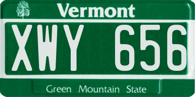 VT license plate XWY656