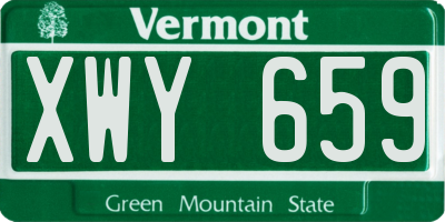 VT license plate XWY659