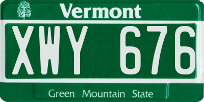 VT license plate XWY676