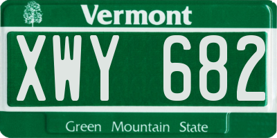 VT license plate XWY682