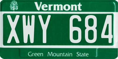 VT license plate XWY684