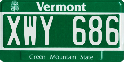 VT license plate XWY686