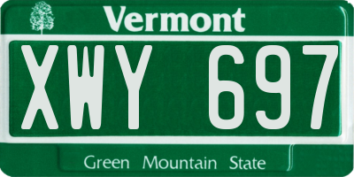 VT license plate XWY697