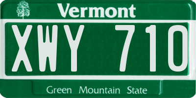 VT license plate XWY710