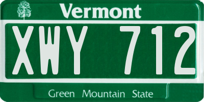 VT license plate XWY712
