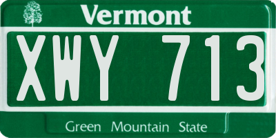 VT license plate XWY713