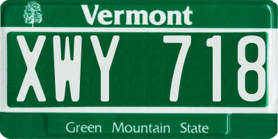 VT license plate XWY718