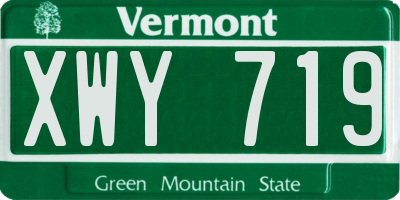 VT license plate XWY719