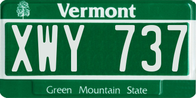 VT license plate XWY737