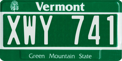 VT license plate XWY741