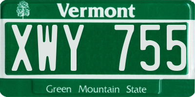 VT license plate XWY755