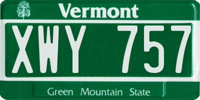 VT license plate XWY757