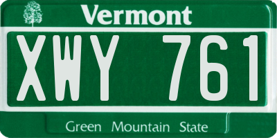 VT license plate XWY761