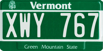 VT license plate XWY767