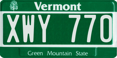 VT license plate XWY770